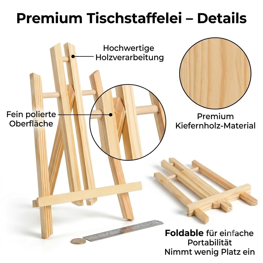 Caballete profesional de madera pequeño, estable mini caballete, pequeño soporte de lienzo Easel para la mesa, soporte decorativo para lienzo, soporte de imagen de pino, L