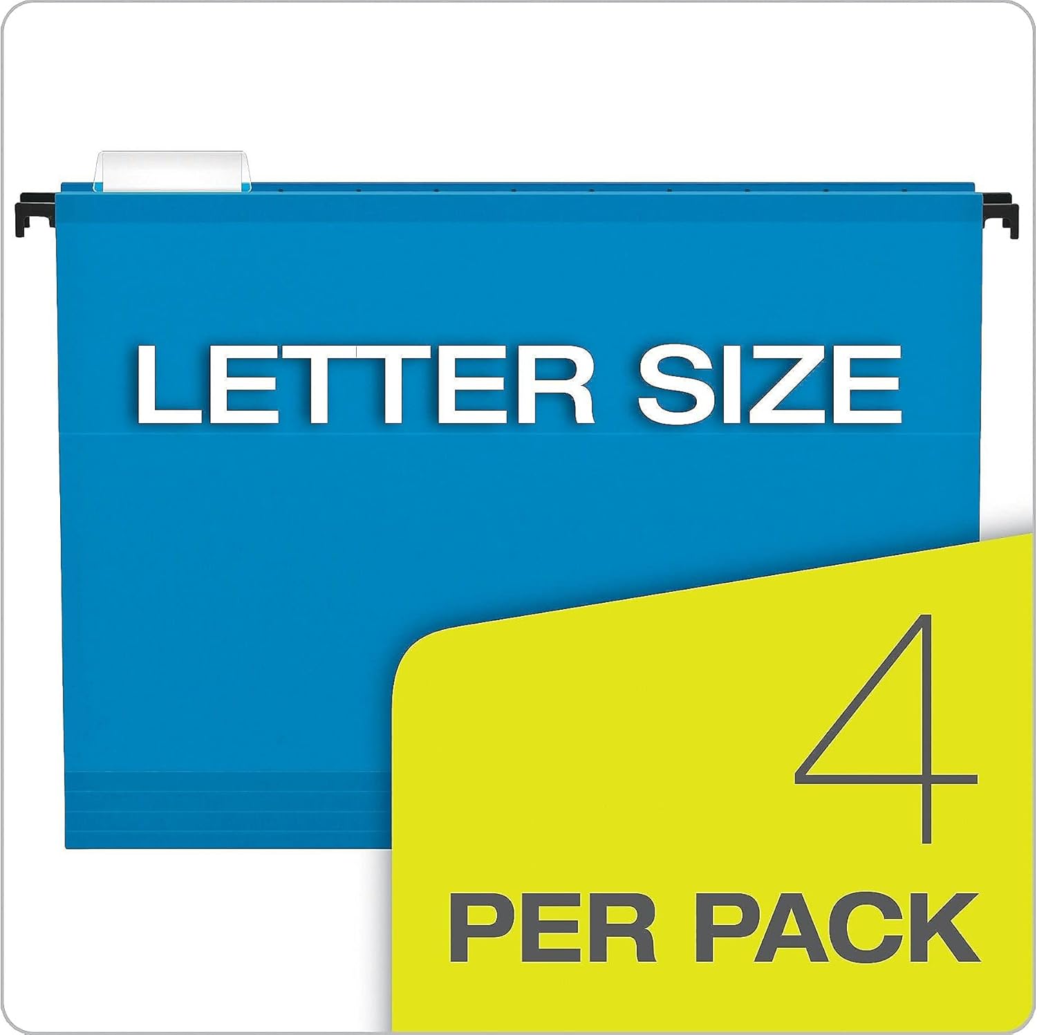 Pendaflex SureHook Hanging Pocket File, Letter Size, 1/5-Cut Tabs, Assorted Colors, 4/Pack