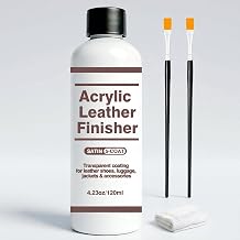 Satin 5-Coat Acrylic Leather Finisher Clear Flexible Coat for Leather Shoe Protection Anti-Wear & Anti-Oxidation, Matte Finish for Bags, Jackets & Leather Craft Restoration, 4.23 oz