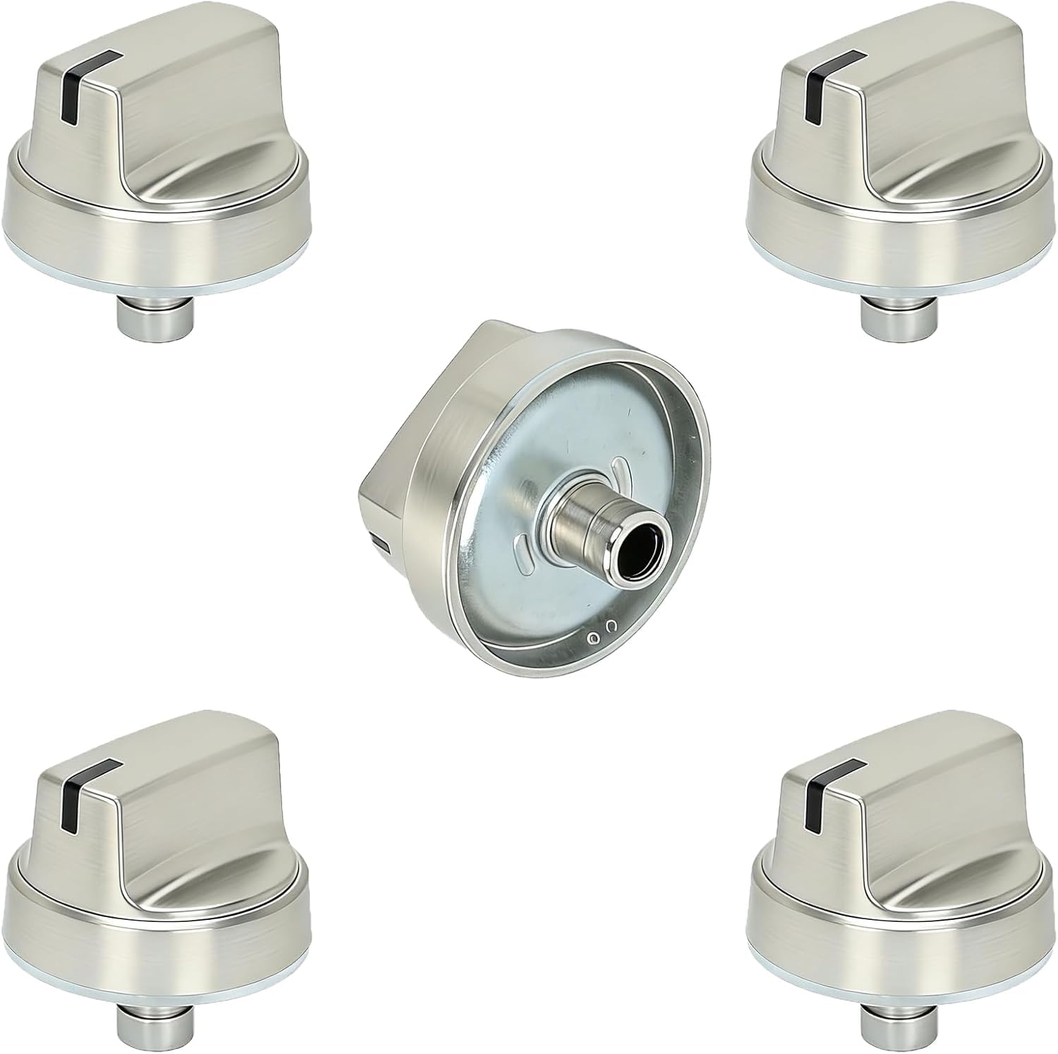 5 Pack WB03X29315 Stove Knobs Fit for GE Stove Knobs Replacements,KIP 5U06 191D9233 Stainless Steel Gas Stove Knob,Compatible with JGP5030SLSS JGP5036SL1SS JGP5030SL1SS JGP5036SLSS