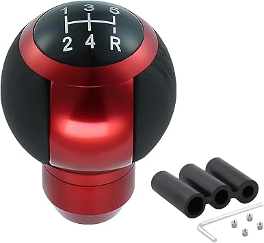 5 Speed Gear Shifter Manual Shift Knob Handle Round Ball Red