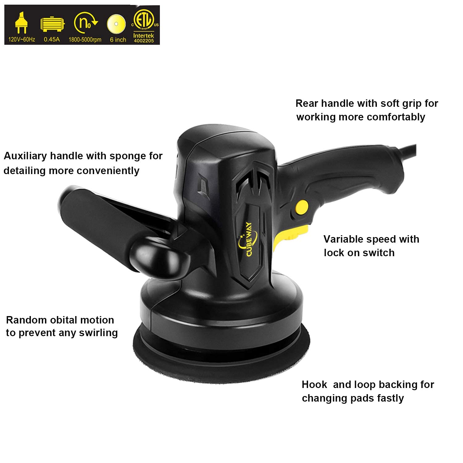 CUBEWAY Buffer Polisher, 6inch Electric Variable Speed Car Buffer