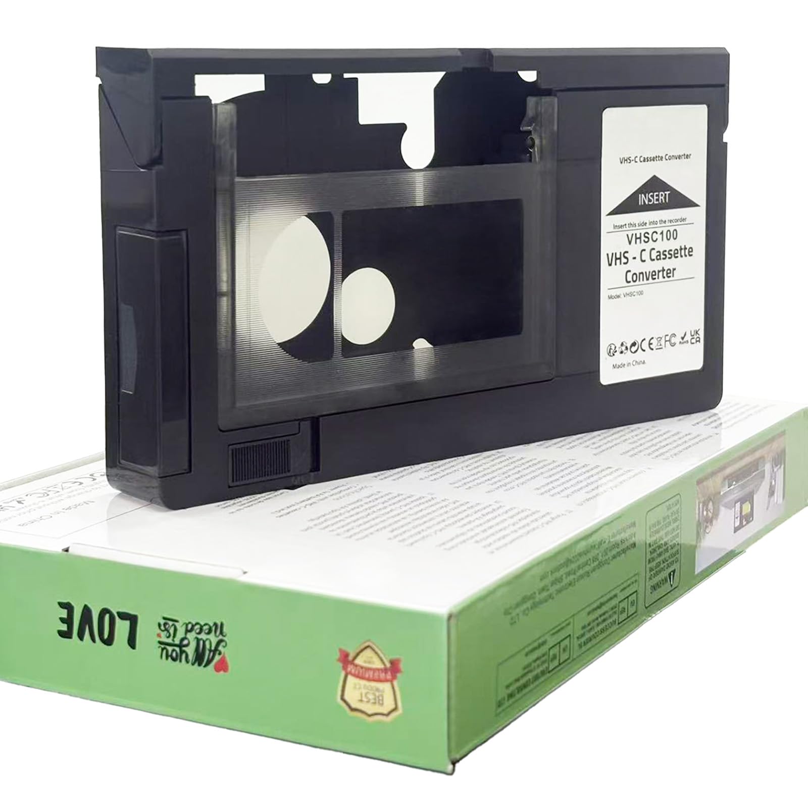 Adaptador de casete de cinta VHS-C para videocámaras motorizado, ideal para reproductor de videocámaras, reproductor de casete de video y conversión VHS a digital