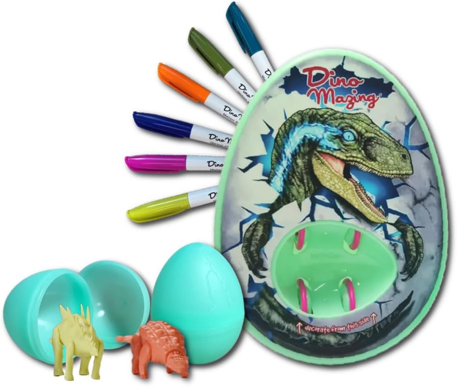 The Eggmazing Egg Decorator | Glow in the Dark Dinomazing Dinosaur Egg Decorator | Arts and Crafts Drawing Kit | Ages 3 and Up