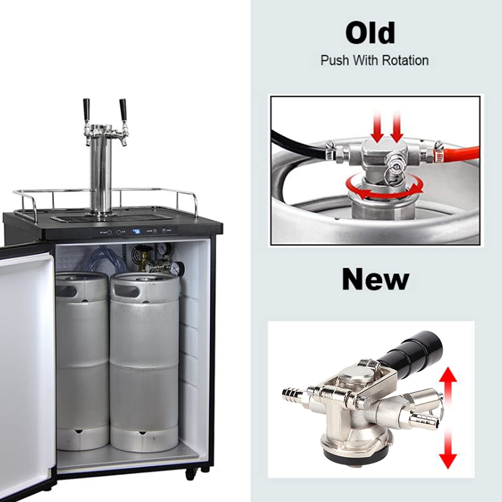 Denash Capeur de Robinet de à Bière avec Soupape de Réduction de Pression pour les et Restaurants 304 ACIER INOXDUBLE 1 Coupleur