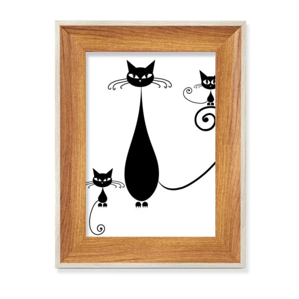 Chat Noir Silhouette Cadre Photo Halloween Décoration de Table pour Salon Ambiance Automne