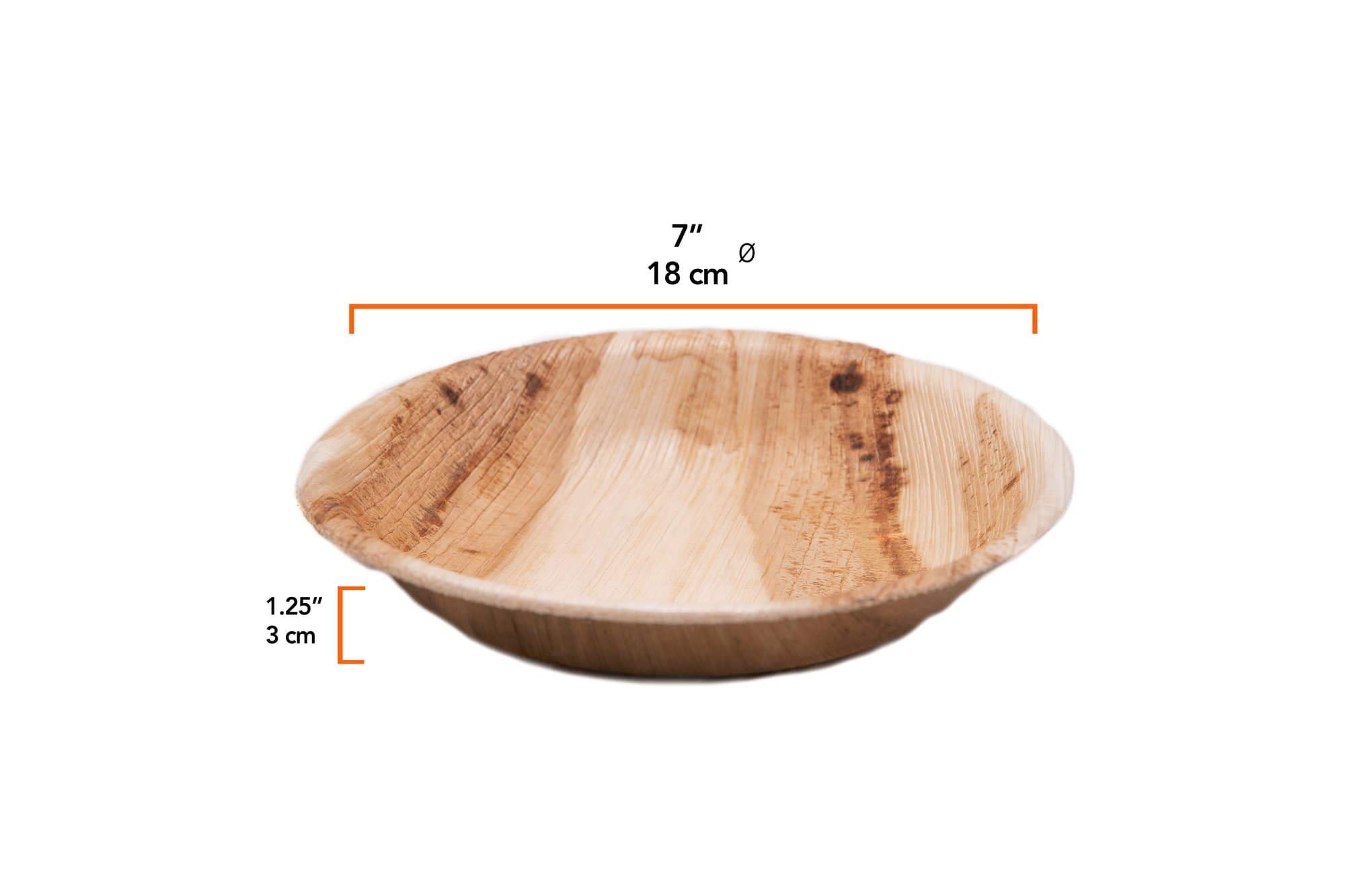 200 sztuk jednorazowych talerzy z liści palmowych Ø 18 cm | Biodegradowalne naczynia jednorazowe 100% okrągłe l talerz jednorazowego drewna bambusowego