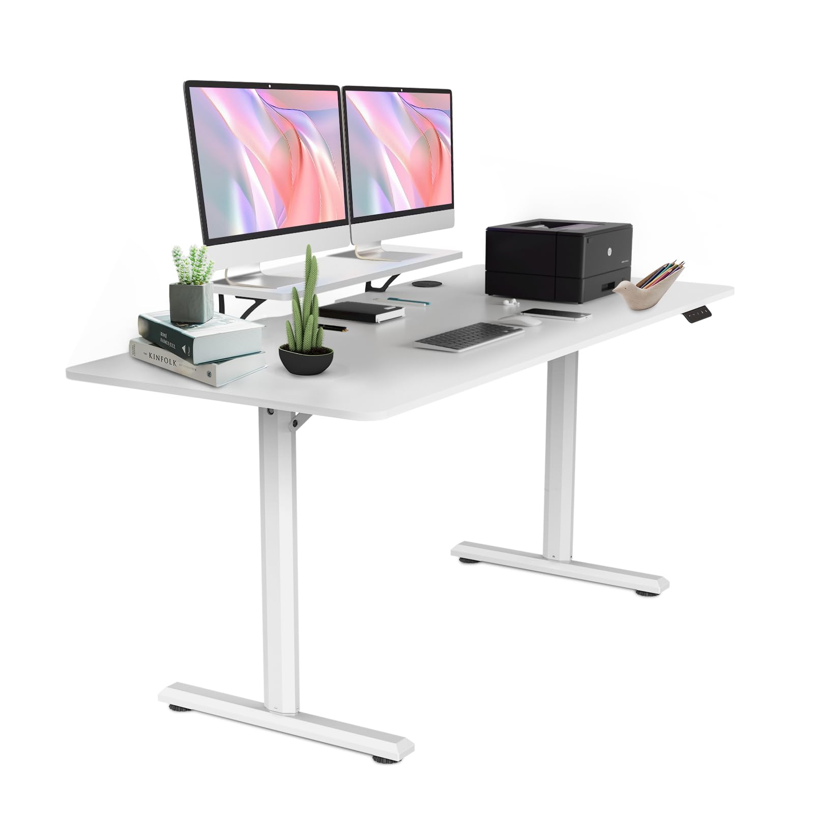 Scrivania Elettrica Regolabile In Altezza 160x70cm - Standing Desk Gaming Con Supporto Monitor E Memoria 2 Posizioni - Base TÜV E CE, Garanzia 5 Anni