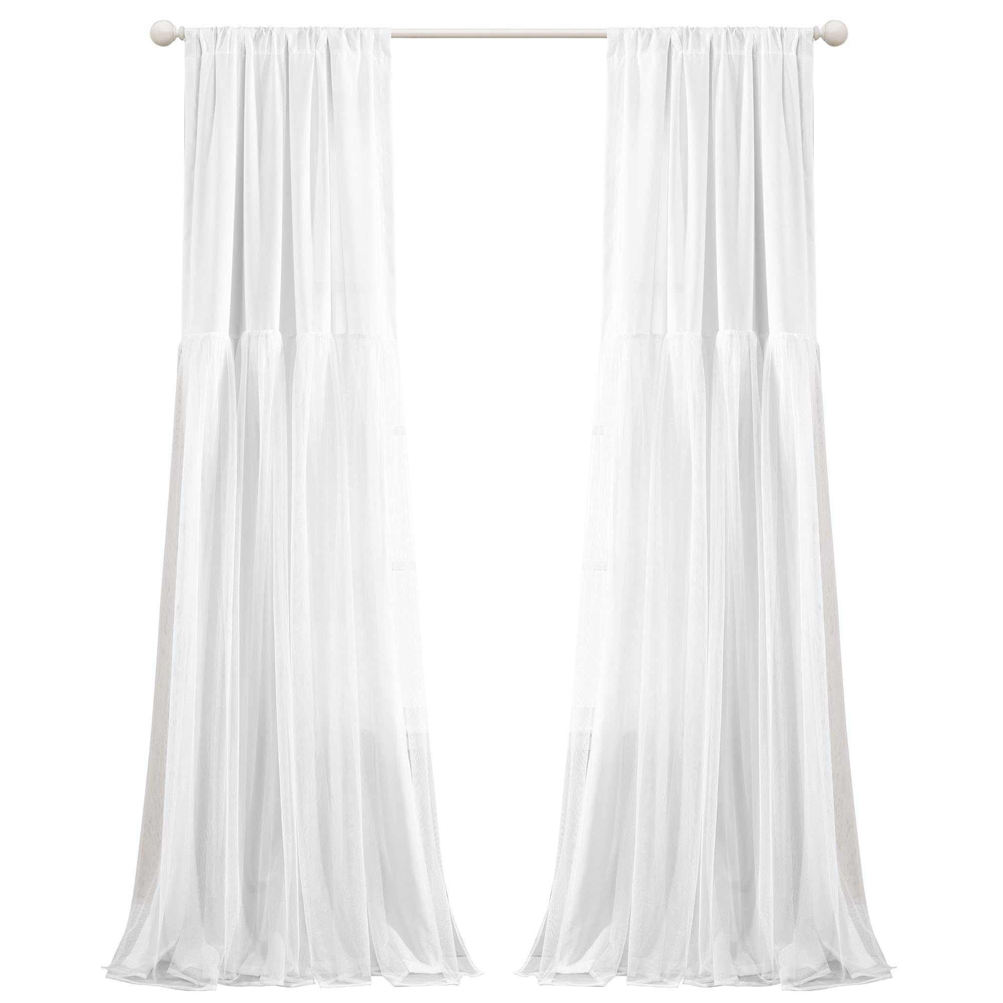 Lush Decor Paire de Rideaux de fenêtre en Tulle - 213,4 x 101,6 cm (L x l) - Blanc