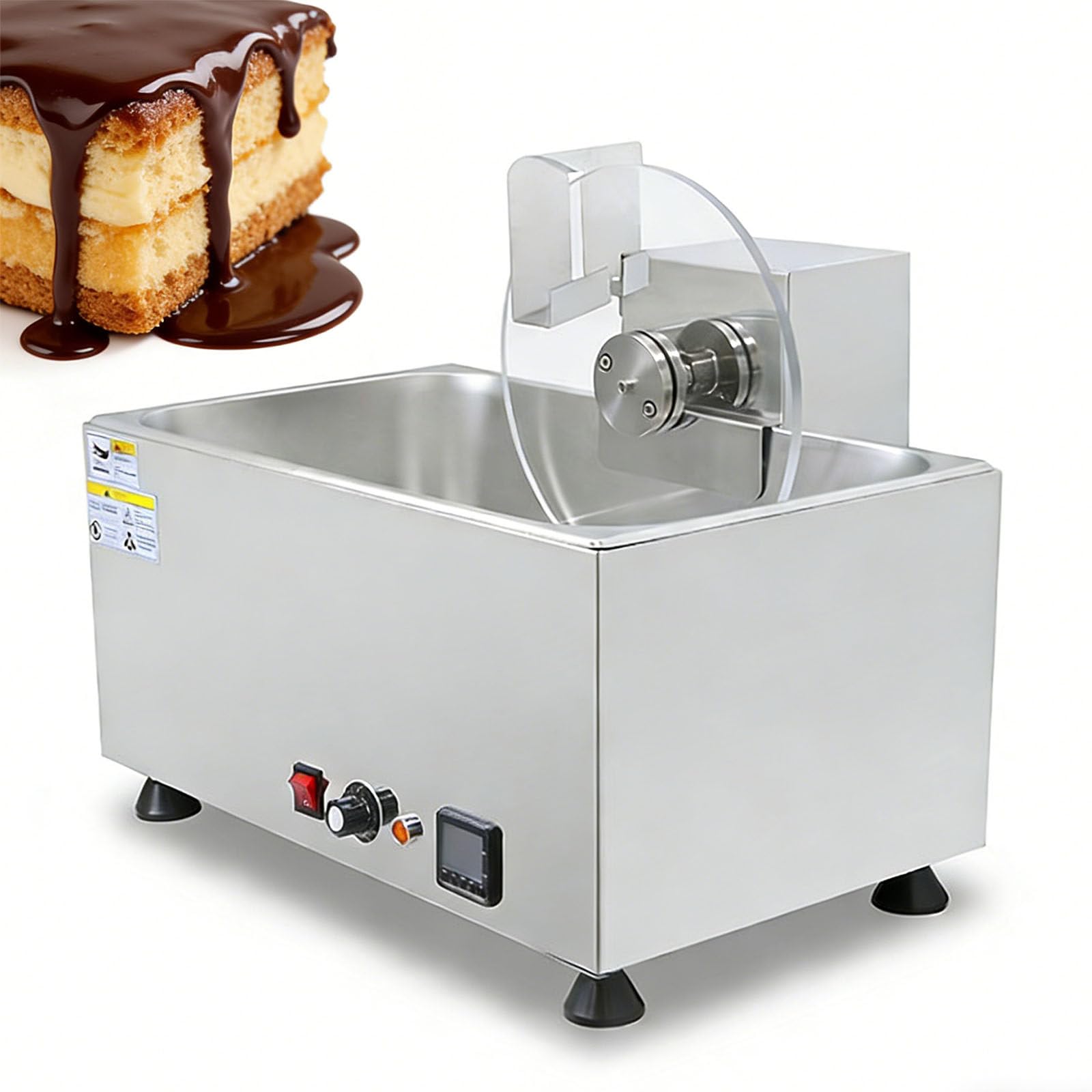 YXYLJOZ 14L Chocolate Tempering Machine for Home & Commercial Use - Precise Speed & Temperature Control, Easy-to-Clean Stainless Steel Bowl, Perfects for Glossy Bars & Truffles