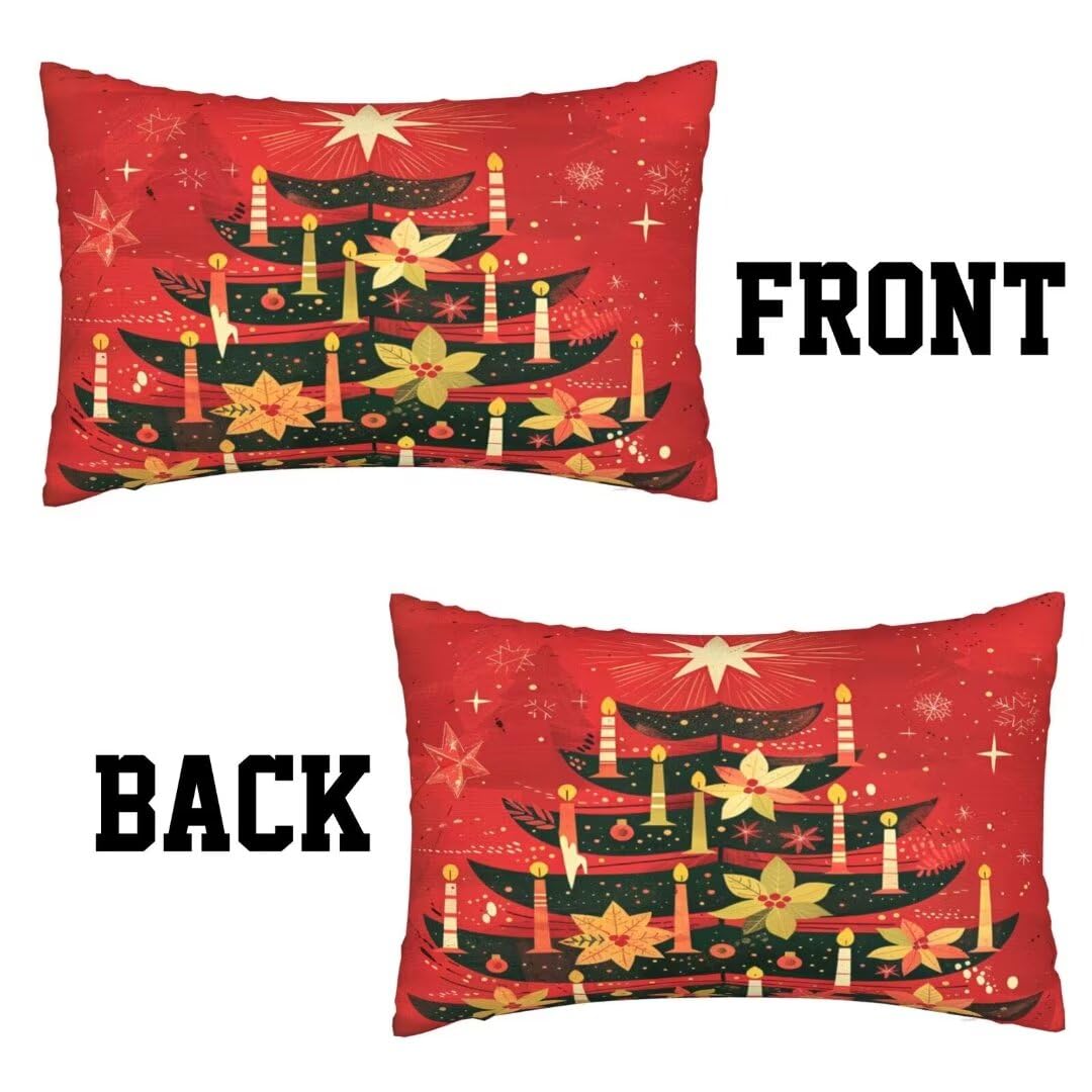Kissenbezug 60 x 90 cm Weihnachtsbaum Kissen,Sofakissen Superweicher Kopfkissenbezug Dekorative Kissenbezüge (2er Set) Kissenhülle mit ReißVerschluss Deko Kissen für Couch Wohnzimmer Schlafzimmer J209