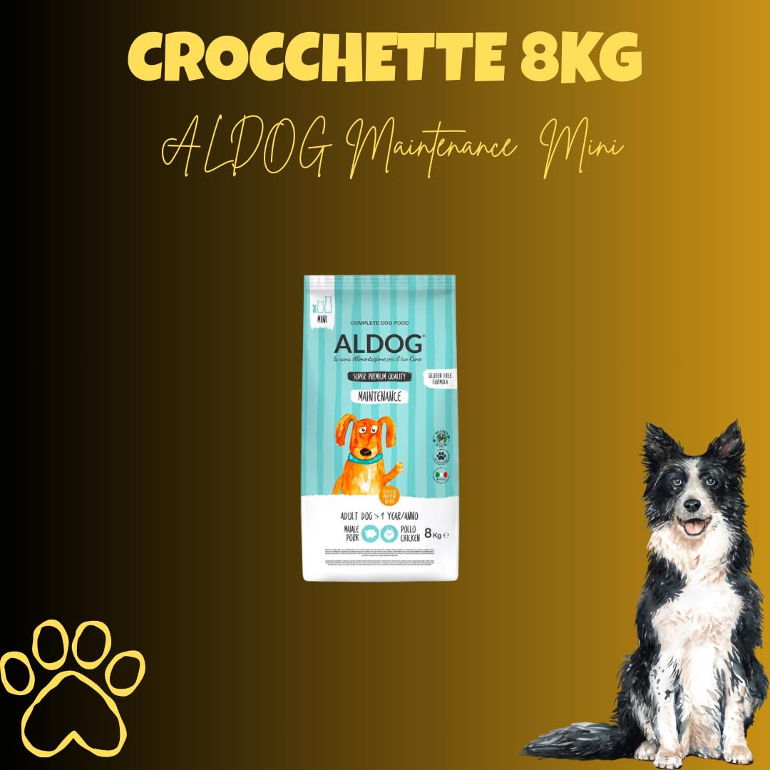 Pienso de perro Aldog Multiproteicas para perros, alimento para perros adultos de talla pequeña de todas las razas, N. Aldog Maintenance Croquetas Mini sabor Carne Mixta, 1 paquete de 8 kg, 1 x 8 kg