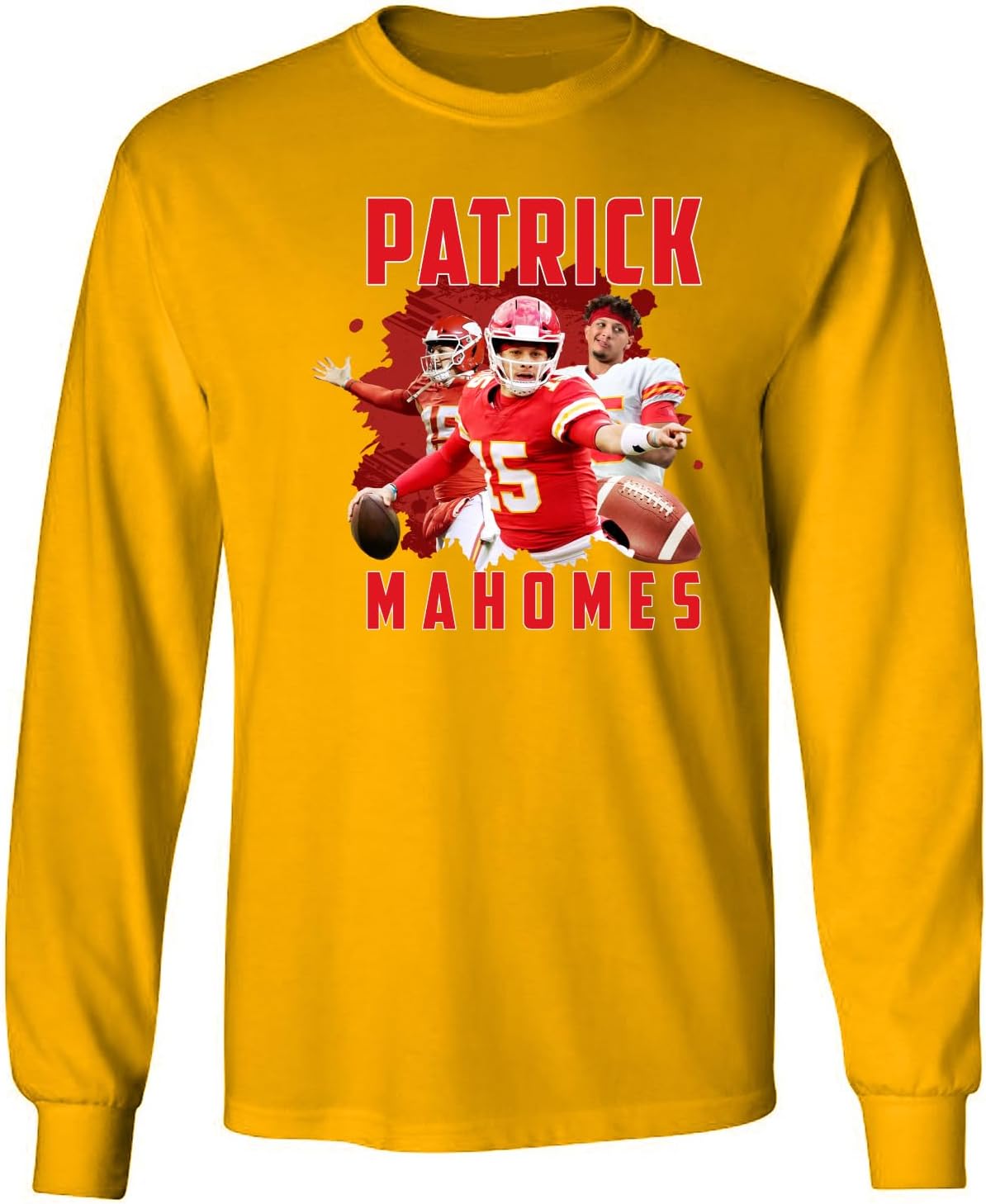 Vintage Mahomes Inspired Football - KC Fans Long Sleeve T-Shirt