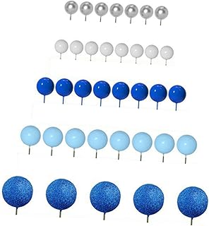 Generic 50 bolas para decoración de tartas, decoraciones de espuma coloridas para fiestas y celebraciones, color azul
