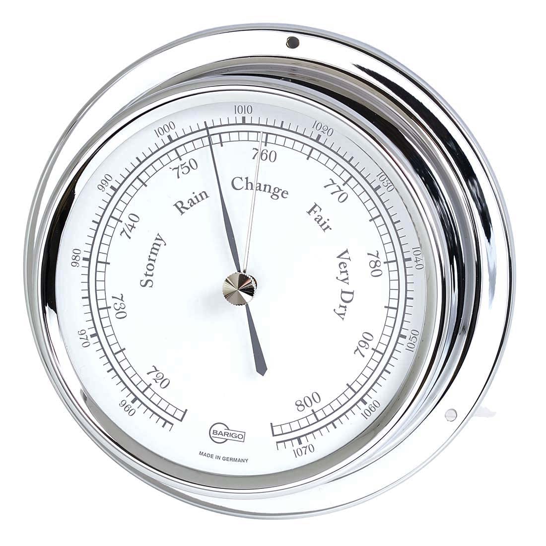 Barigo Regatta Schiffsbarometer Chrom 120mm x 40 mm