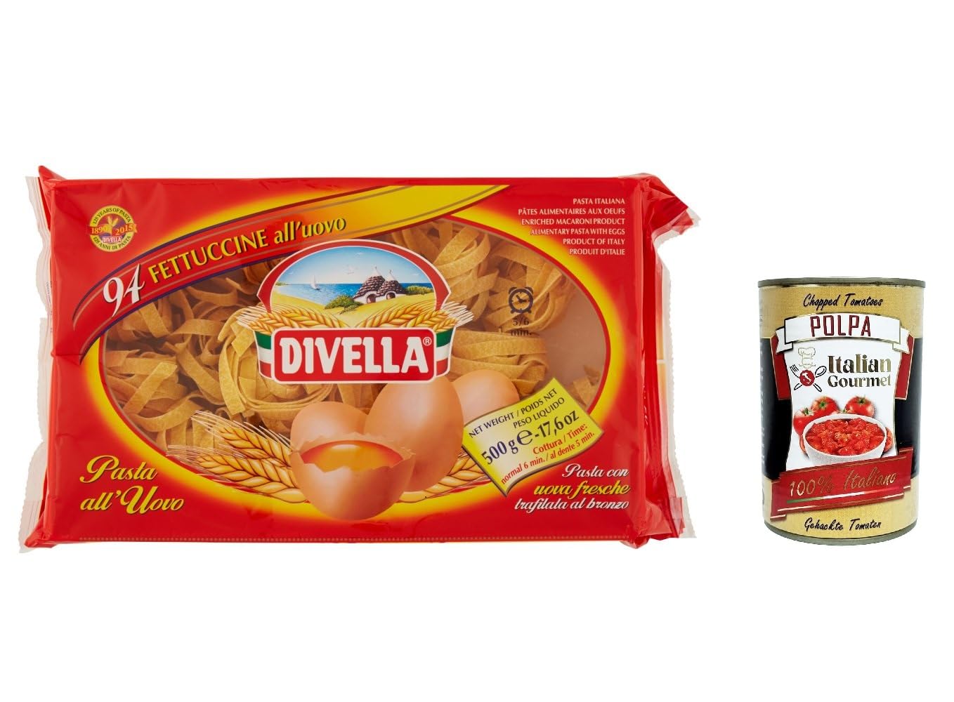 Italian Gourmet Fettuccine all'Uovo N.94 pâtes aux œufs 12 x 500g