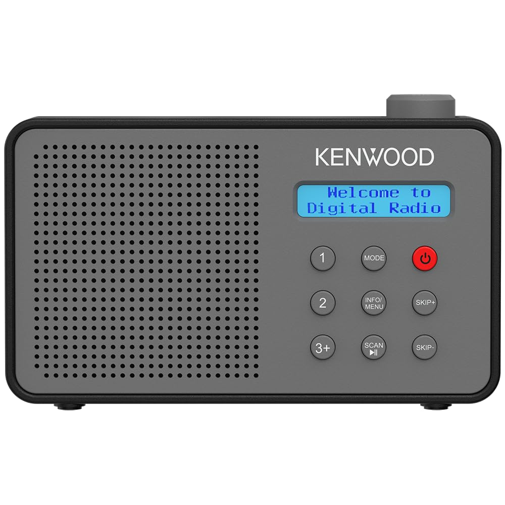 KENWOOD CR-M25DAB-H Portable DAB+/FM Radio with Bluetooth and Rechargeable Battery. Grey