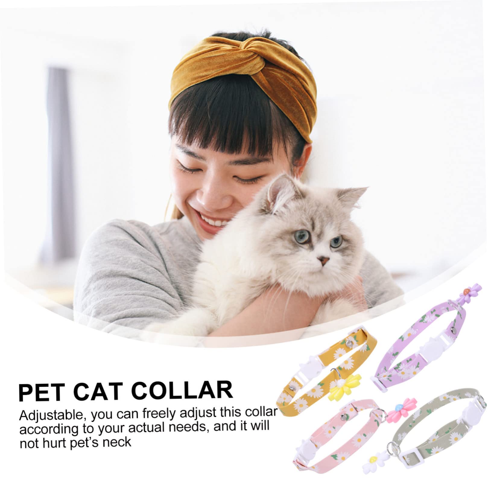 INOOMP 12stücke Verstellbares Katzenhalsband Mit Blumenanhänger Teiliges Set Für Katzen Und Kätzchen Für Alltag Und Farben Erhältlich Grün Gelb