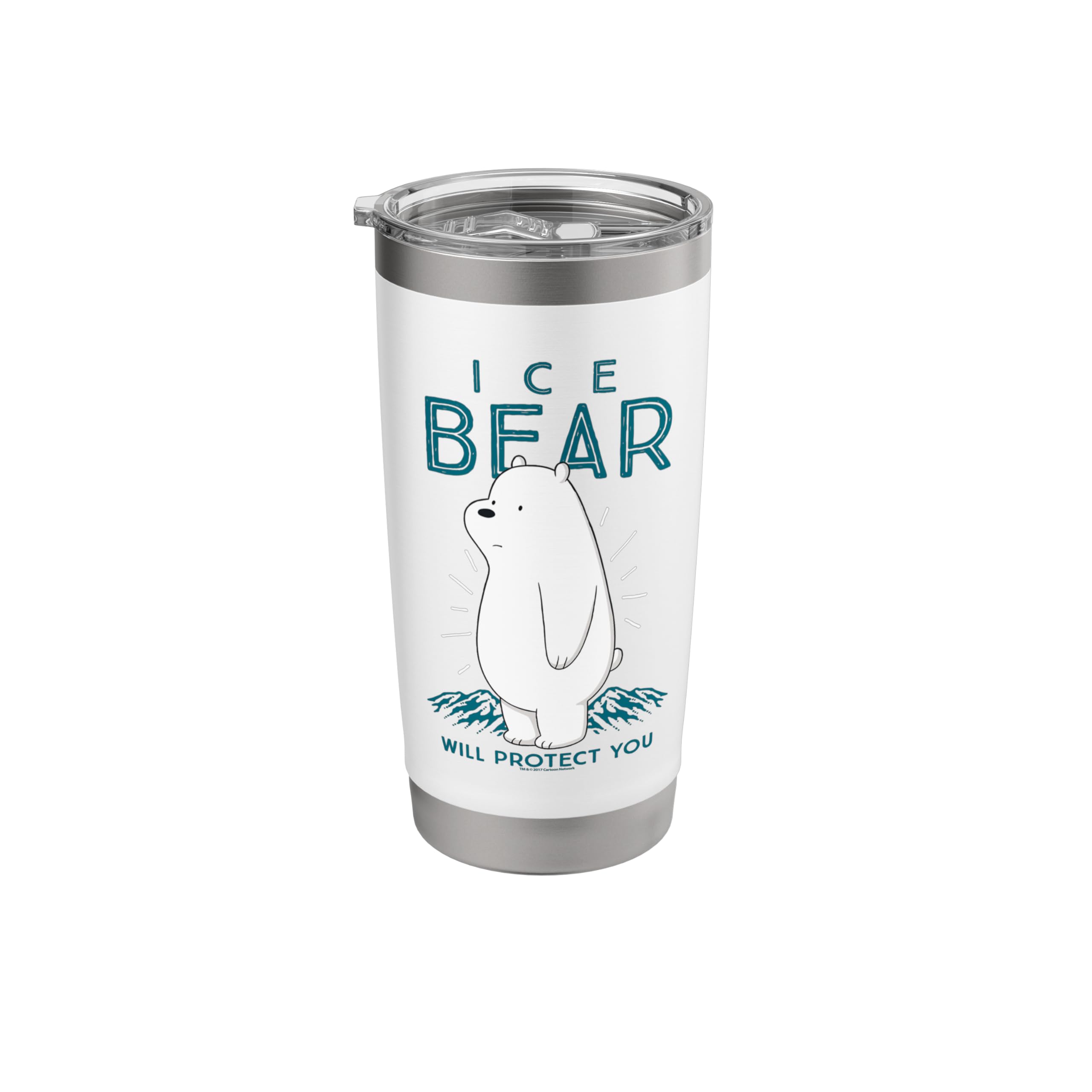 CN We Bare Bears Ice Bear Will Protect You Graphic T-Shirt Stainless Steel Insulated Tumbler