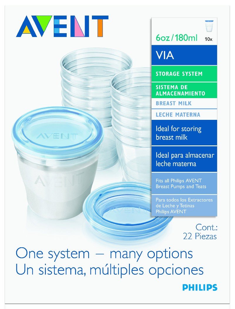 2x Philips Avent Scf612 10 Via Breast Milk Storage Cups