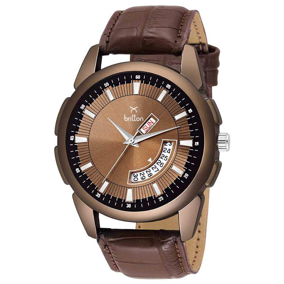 BRITTON Analog Mens Watch (Brown Dial, Brown Colored Strap) (B07VRP4FPH) Amazon Price History, Amazon Price Tracker