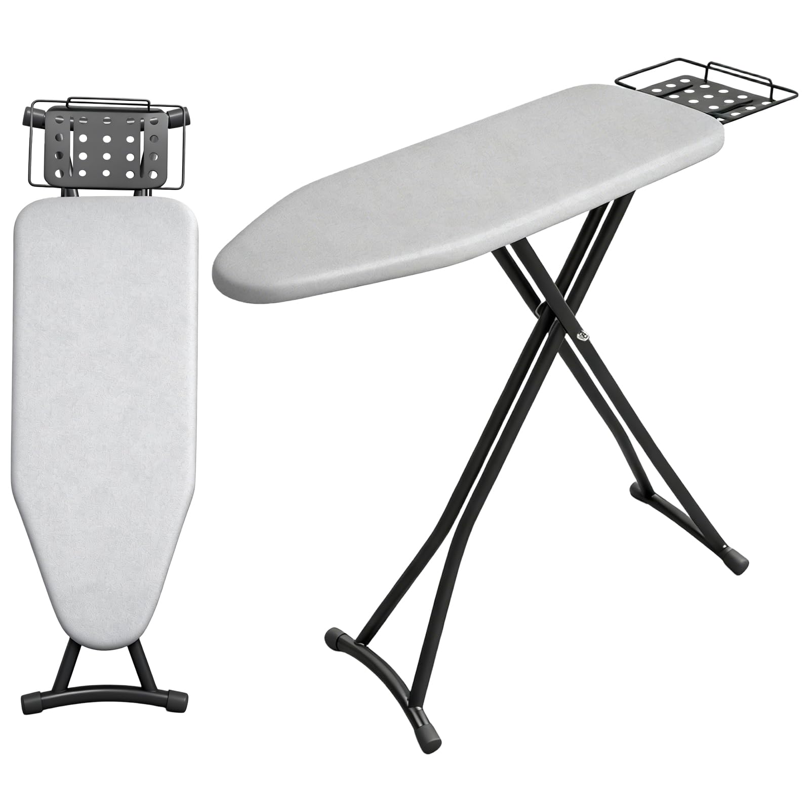 Tabla de Planchar Plegable y de Altura Ajustable, Mesa de Planchar con Soporte para Plancha Resistente al Calor, Almohadilla 4 Capas, 110 x 31 cm，Ironing Board