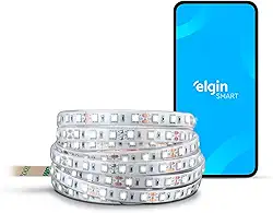 Fita de LED Inteligente 20w 3000-6500K IP44 Elgin 5 metros RGB Wi-fi Bivolt compatível com Alexa e Google Home