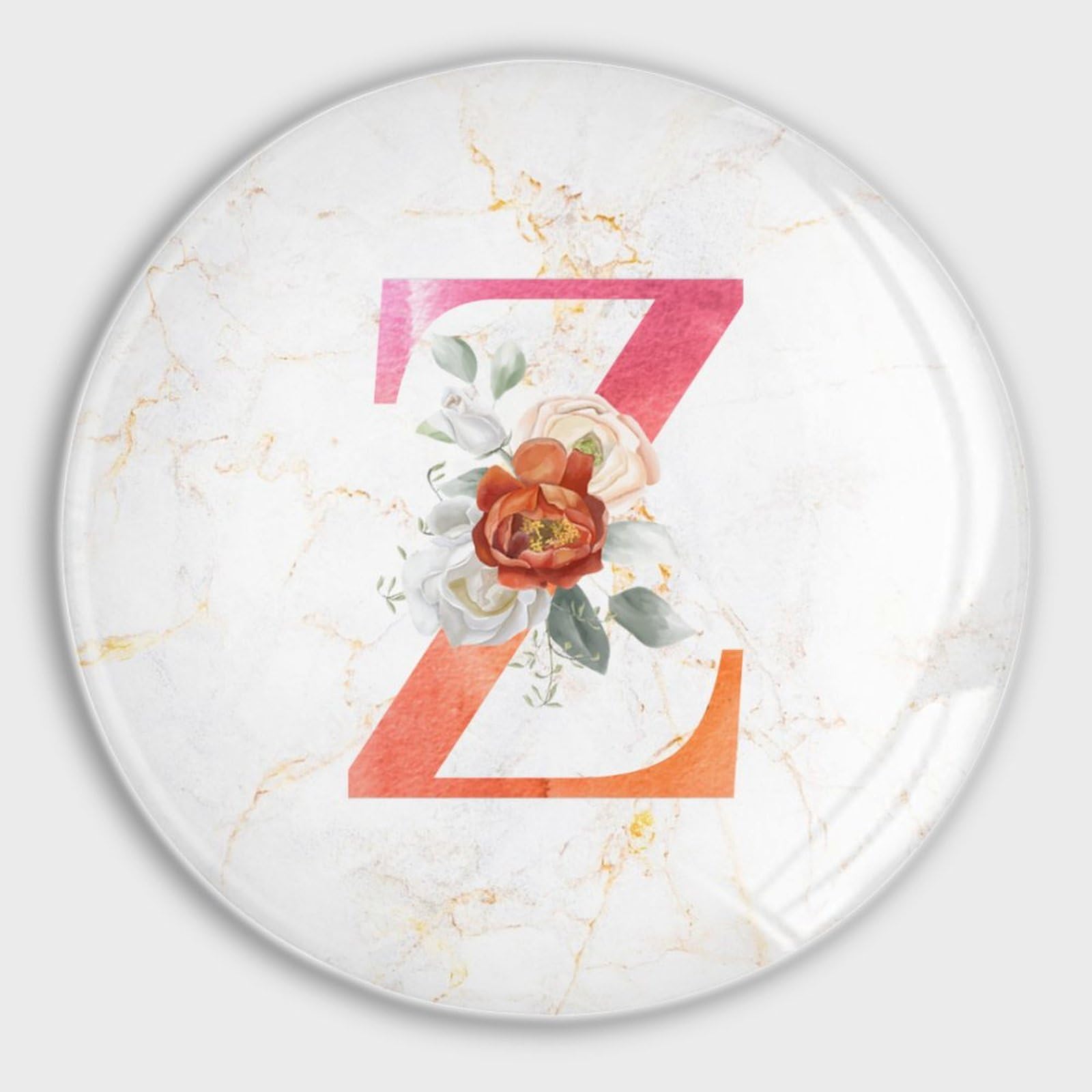 Imanes de nevera con monograma inicial Z, color rojo, pizarra blanca magnética para nevera, alfabeto, blanco, naranja, floral, vidrio, imanes pequeños, calcomanías magnéticas de una sola