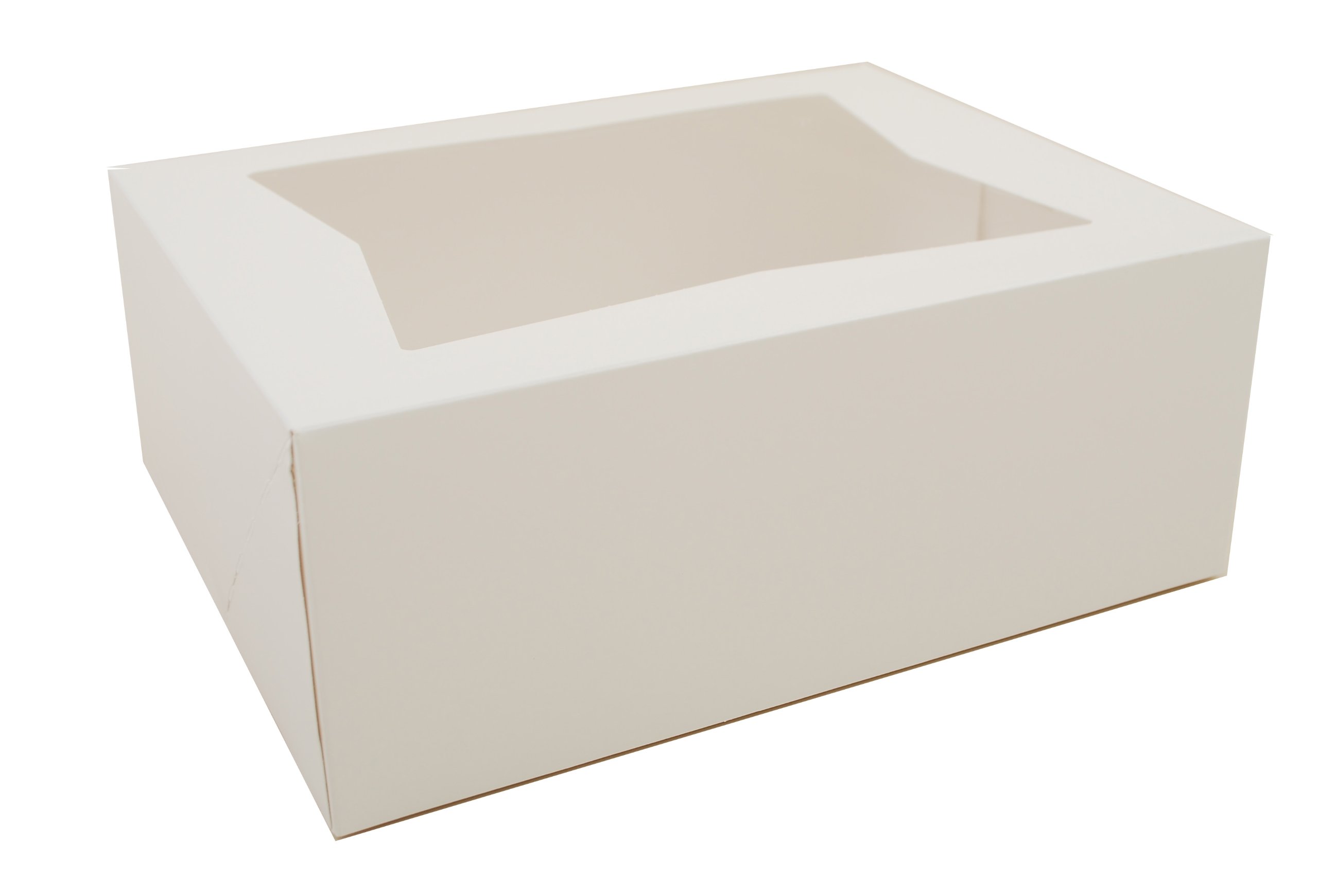 Southern Champion Tray 24223 Paperboard White Window Bakery Box, 10-1/4" Length x 8" Width x 4" Heig
