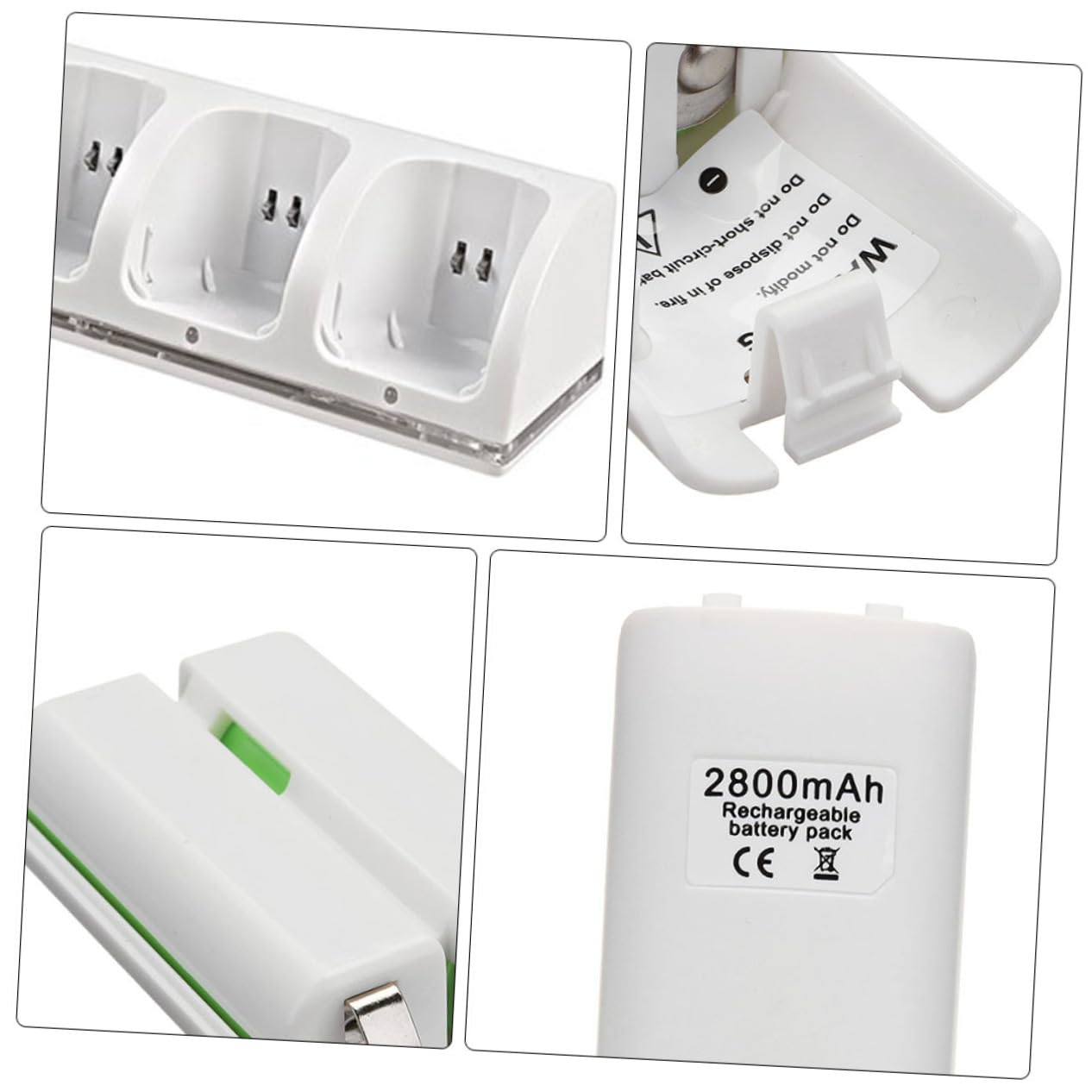 POPETPOP Adattatore per Batteria Ricaricabile Caricabatterie Slot Slot per Ricarica Batteria Compatto e Pratico Connessione USB Design Bianco