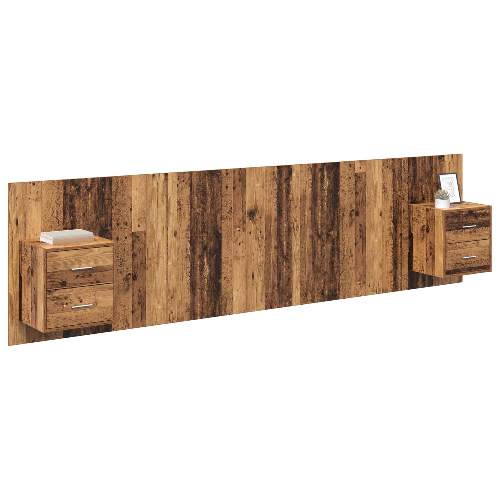 vidaXL Tête de lit avec Armoire 3 pc Bois Ancien Bois d'ingénierie