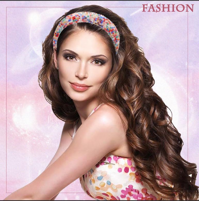 Amazon.com : Coridy Wide Baroque Headbands Glitter  display picture 1