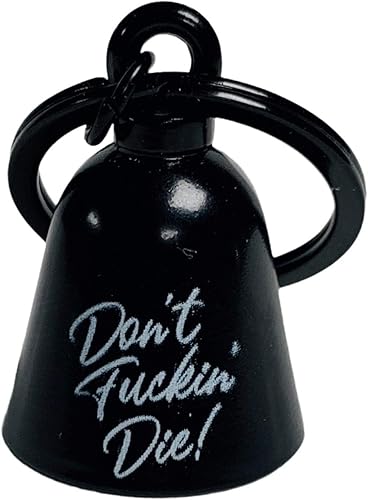 Kustom Cycle Parts "Dont Fuckin' Die! Motocicleta 'Evil Spirits' Biker Guard Bell (campana negra plana)
