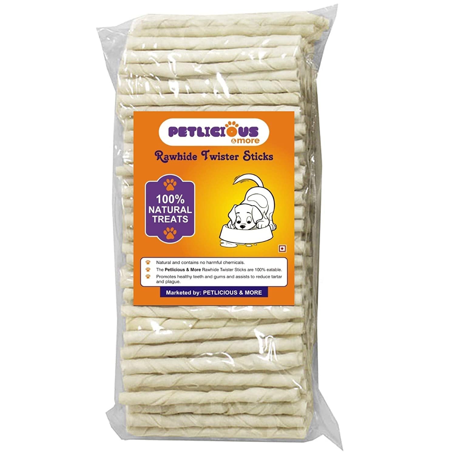 Petlicious & More® Adult Natural Twisted Rawhide Chew Sticks for Dogs & Puppies (1000 Gm) (B09XK84YVF) Amazon Price History, Amazon Price Tracker