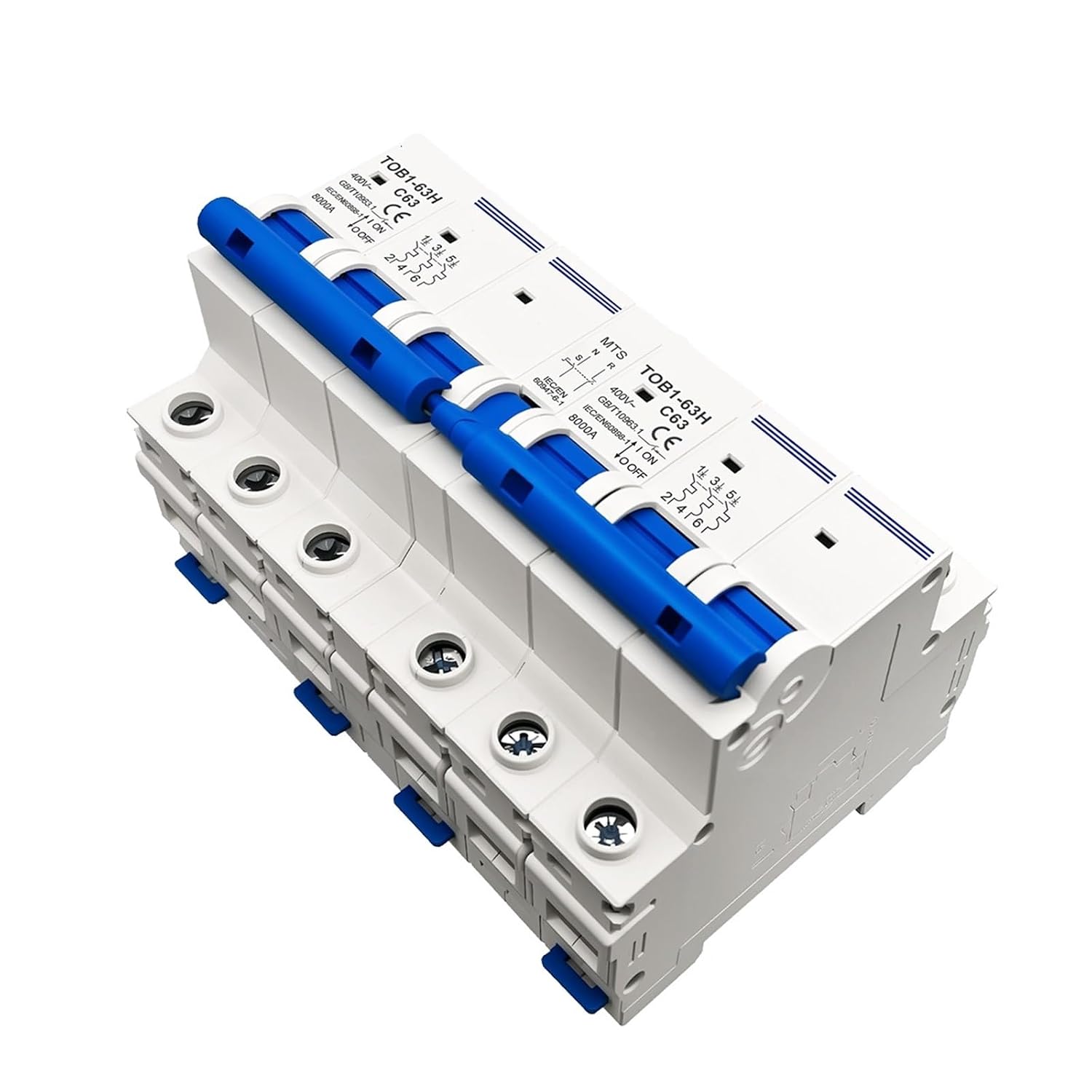 3P + 3p AC Dual Power Manual Transfer Switch Circuit Breaker MCB 50HZ/60HZ 63A(63A)