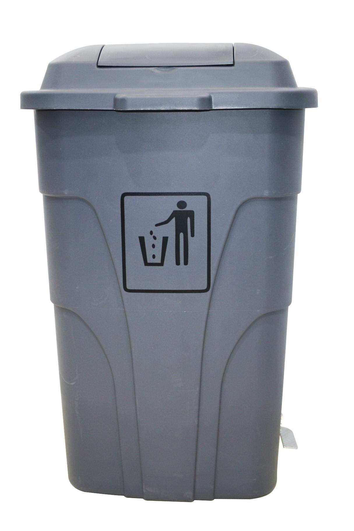 Cleanlink Rubbish Bin With Pedal Lid 68 Litre Grey