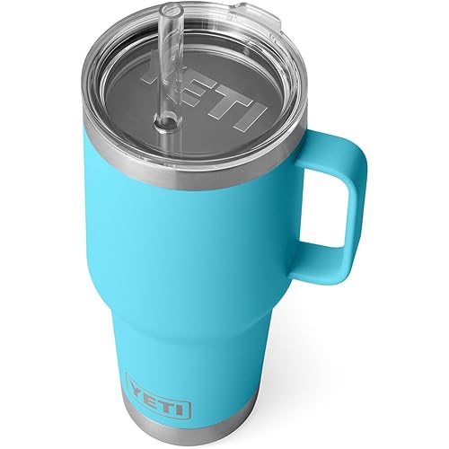 YETI Rambler 35 oz Straw Mug, Vacuum Insulated, Stainless Steel, Reef Blue