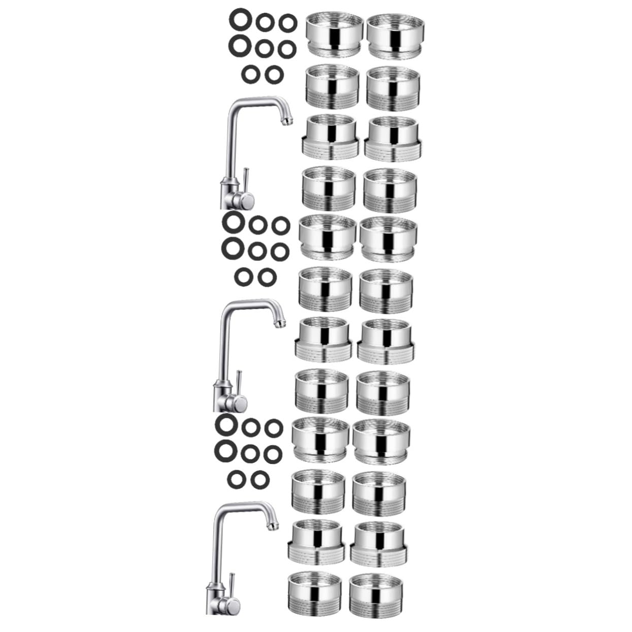 Adaptateur de robinet SHINEOFI cuisine et salle de bain 24 pièces pour filtres