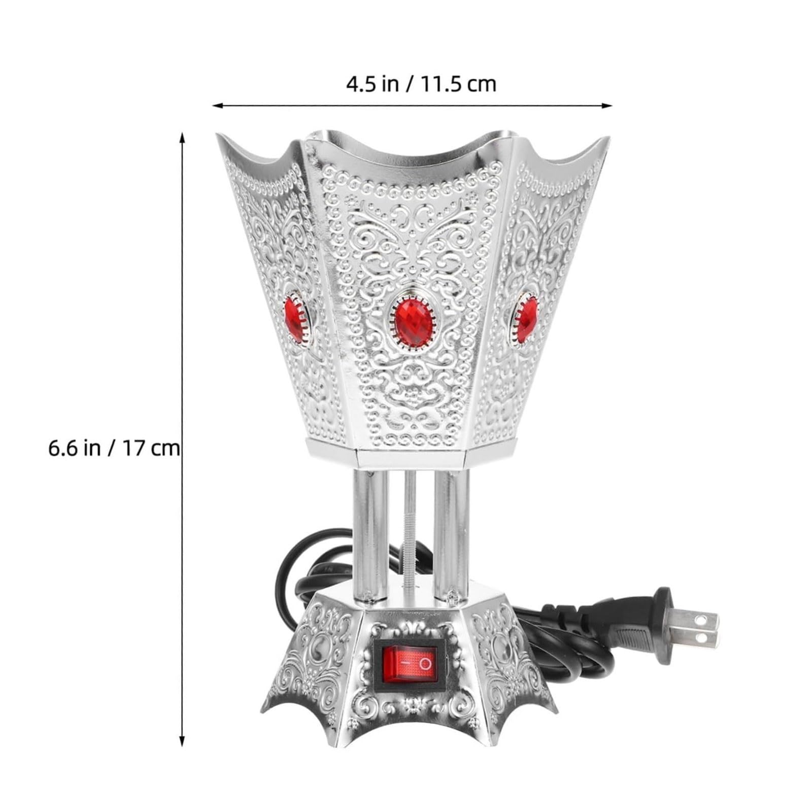 Quemador de Incienso eléctrico – Quemador Bakhoor de Metal – Incensario Decorativo para Dormitorio, salón y Oficina – Enchufe