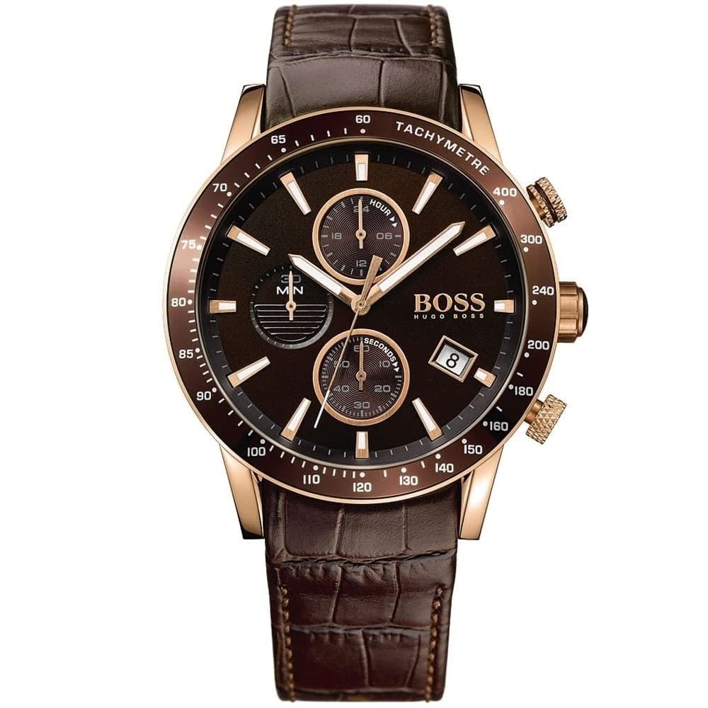 Hugo Boss Men's Chronograph Quartz Watch with Leather Strap – 1513392