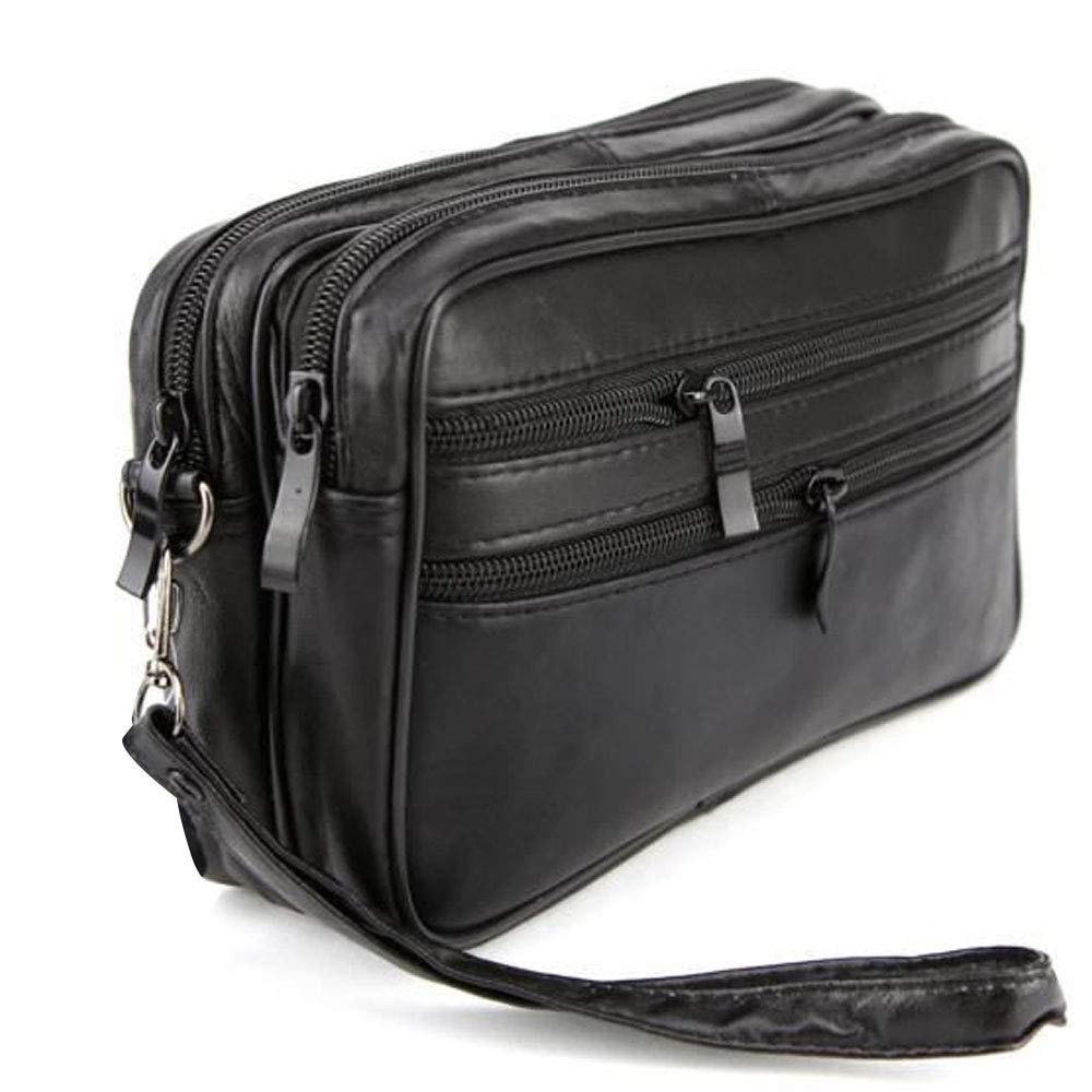 Charmoni - Bolsa de viaje, piel, con llavero negro Talla única