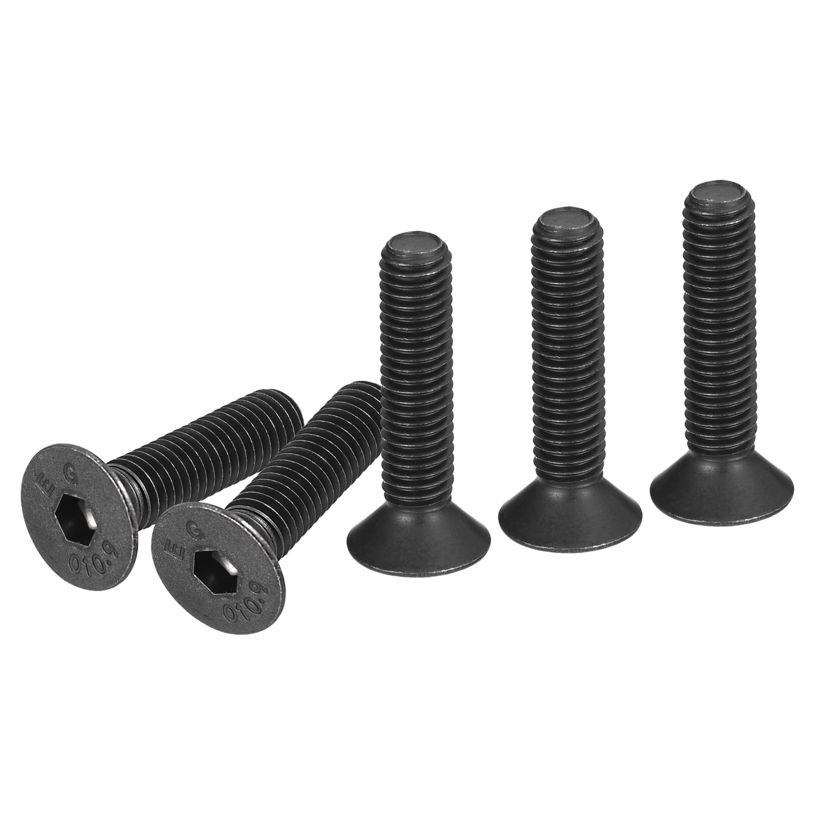 DTGN M8-1.25x35mm Flat Head Socket Cap Screws, 20 Pack Hex Socket Flat Head Screws Carbon Steel Black Oxide, Full Thread