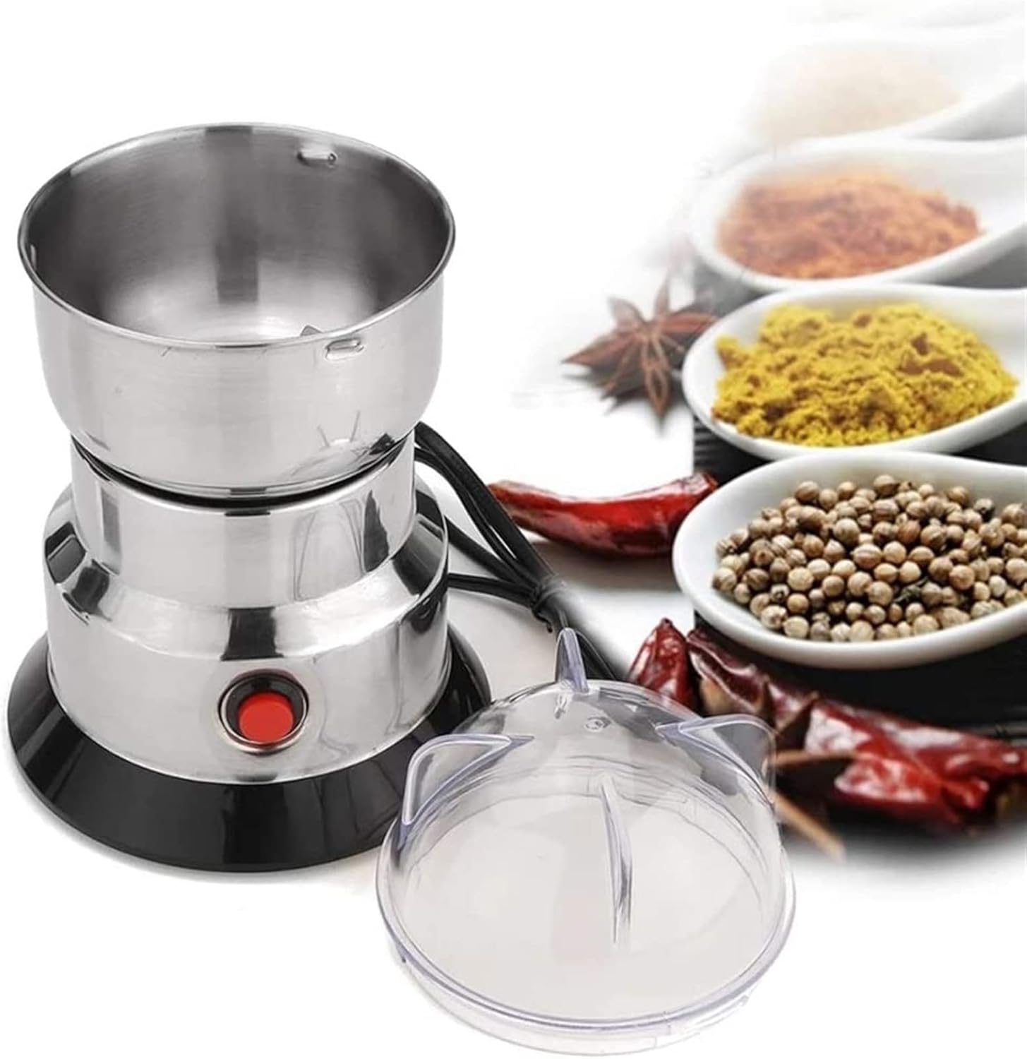 Grain Mills,Electric Coffee Grain Grinder Bean Milling Machine Stainless Steel Blade Dry Grinder Household Beans Nuts Mill
