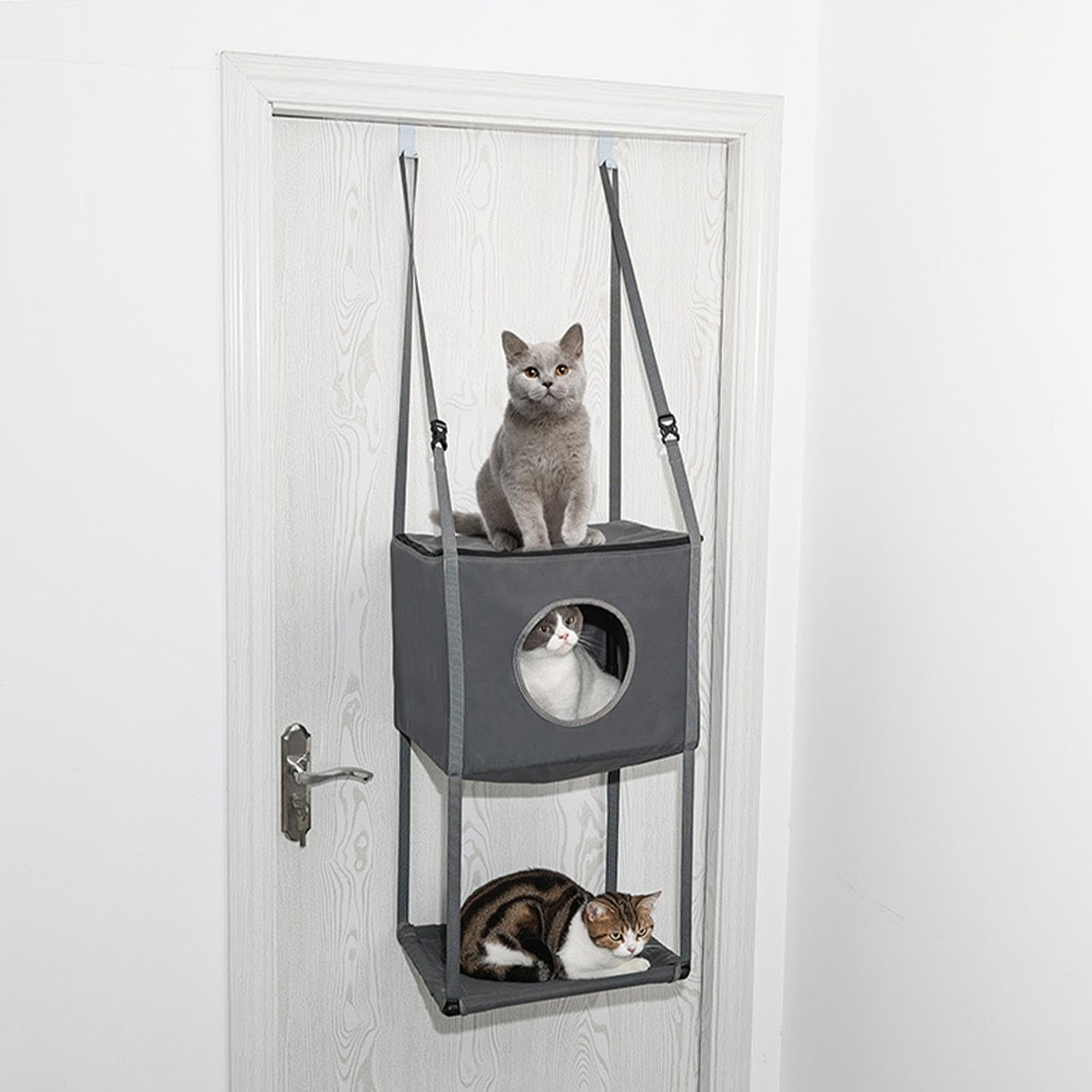 Espace sur les arbres pour chats - Grimpeur pour chat monté sur la porte, Meubles de lit tour pour chat | Hamac pour chat pliable à accrocher à la porte, 16 x 13 pouces, Niche pour chat souple