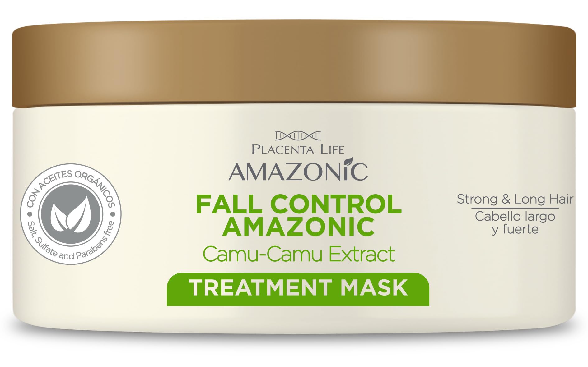 Placenta Life AMAZONIC Fall Control Mask with Camu Camu Extract- Strengthens Hair. (350 gr/ 12.35 oZ) White