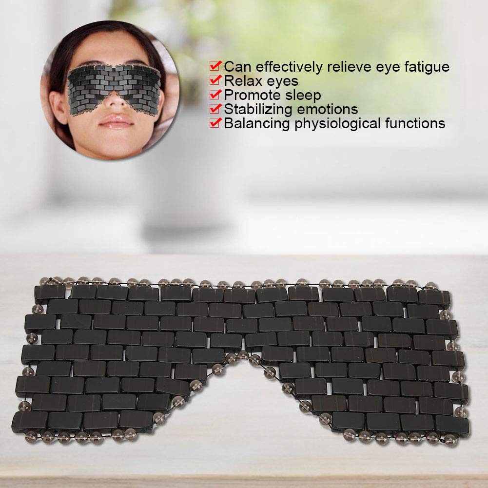 Maschera per gli Occhi in Giada, Maschera per gli Occhi in Pietra di Giada Maschera per il Viso Fredda Maschera per gli Occhi per Dormire Rinfrescante Massaggiatore per il (BLACK)