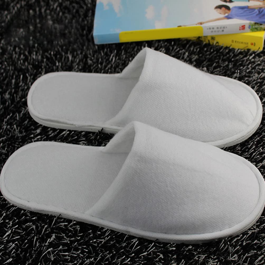 FOMIYES 8 Pairs Non-Slip Disposable Slippers Unisex Spa Slippers Bulk Soft Fabric for Guests