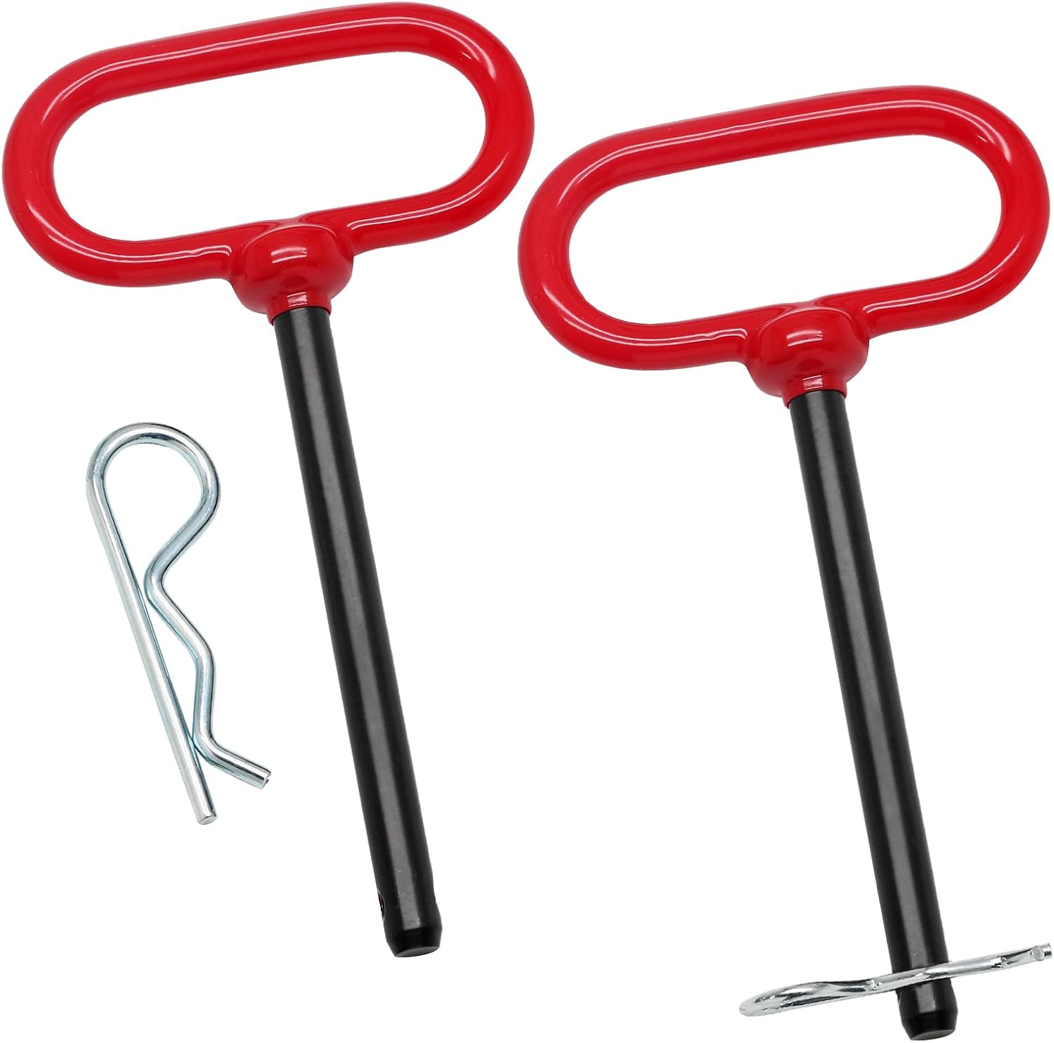 2Pcs Lawn Mower Trailer Hitch Pin 3/8 x 4 Inch Trailer Gate Pin, Heavy Duty Towing Hitch Pin with Rubber Coated, Garden Tractor Trailer Hitch Pin for ATV, Golf Cart, RV, Truck, Boat, Car