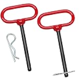 Qjaiune 2Pcs Lawn Mower Trailer Hitch Pin 3/8 x 4 Inch Trailer Gate Pin, Heavy Duty Towing Hitch Pin with Rubber Coated, Garden Tractor Trailer Hitch Pin for ATV, Golf Cart, RV, Truck, Boat, Car