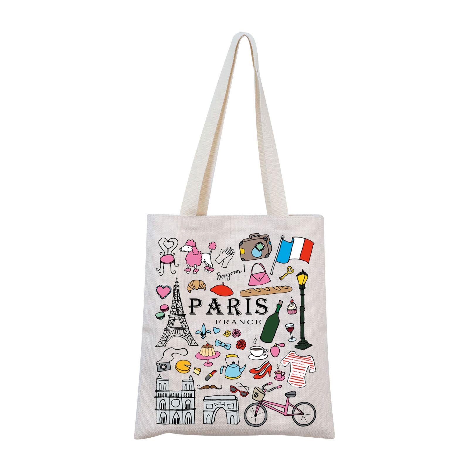 MNIGIU Paris Tote Bag France Lovers Gift Paris Travel Gift P-aris Souvenir G-ift P-aris Welcome Bag